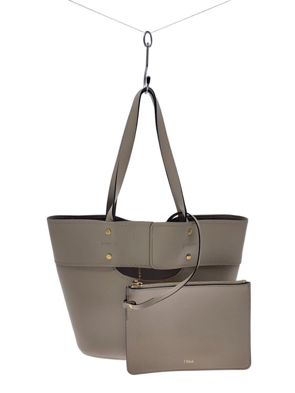 Chloe Tote Bag Leather Beige